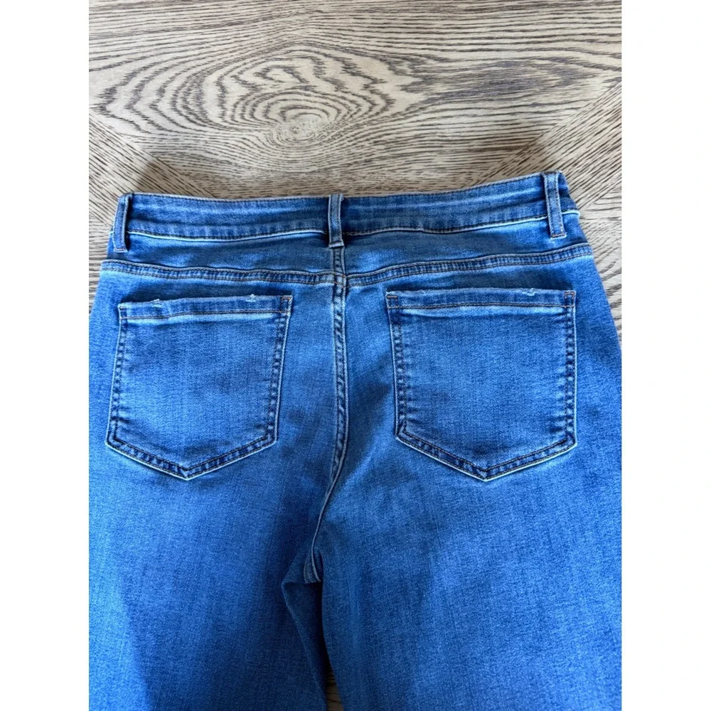 J. Jill Denim Boyfriend Straight-Leg Ankle Jeans Medium Wash Blue Womens 8P